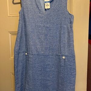 Chic Blue Sleeveless Midi Dress